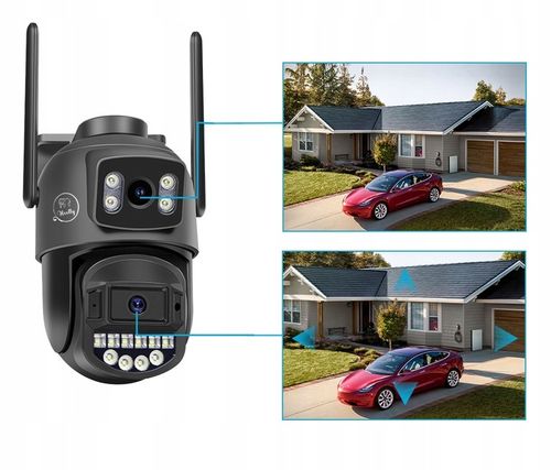 PODWÓJNA KAMERA 2X5MP ZOOM ZEWNĘTRZNA OBROTOWA IP WIFI ALARM DETEKCJA FHD na Arena.pl