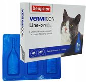 Beaphar VERMICON Krople KLESZCZE Pchły KOT 3x1ml