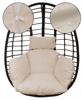 Poduszka na huśtawkę ogrodową fotel wiszący kokon WODOODPORNA ZAGŁÓWEK beż