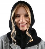 Balaclava czarna miekka Alpaka Czapka damska Kominiarka KAPTUR komin