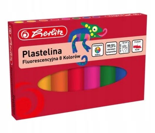 PLASTELINA 8 KOLOR?W FLUORESCENCYJNA zdjęcie 1