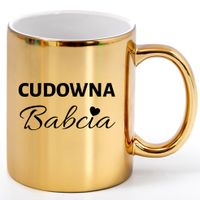 Złoty kubek z nadrukiem dla babci prezent na dzień babci na święta