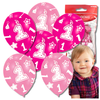 balony dmuchane lateksowe różowe 6 szt  na urodziny roczek dekoracja