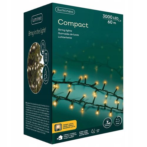 Gęste Oświetlenie Choinki COMPACT Lampki 3000 LED 60 M Klasyczny ciepły na Arena.pl