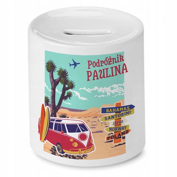 Skarbonka 330 Ml Dla Pauliny Córki Dziecka Z Nadrukiem Ze Zdjęciem zdjęcie 1