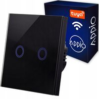 DOTYKOWY WŁĄCZNIK WYŁĄCZNIK ŚWIATŁA SZKLANY PODWÓJNY LED WiFi Tuya
