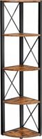 Loftowy narożny regał 5 x półka promień półki 30 cm rustykalny brąz 160 cm