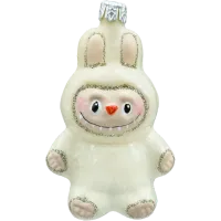 Bombka choinkowa szklana: Labubu: białe