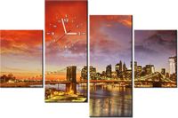 120CM 80CM ZEGAR 4 ELEM NOWOJORSKI KRAJOBRAZ OBRAZ ŚCIENNY