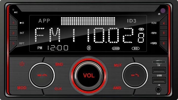 RADIO SAMOCHODOWE 2-DIN BLUETOOTH USB SD RDS LCD RGB MIKROFON PILOT zdjęcie 14