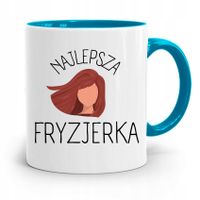 Kubek Błękitny Dla Fryzjerki Najlepsza Fryzjerka Z Nadrukiem Ze Zdjęciem