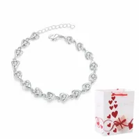 Bransoletka Srebrna 925 Cyrkonie Serce B111