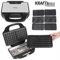 Opiekacz elektryczny 3 wymienne wkłady 1500w kraft&dele KD4133