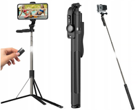 Kij Selfie ze Statywem TRIPOD do KAMER Telefonów z PILOTEM bluetooth 149CM