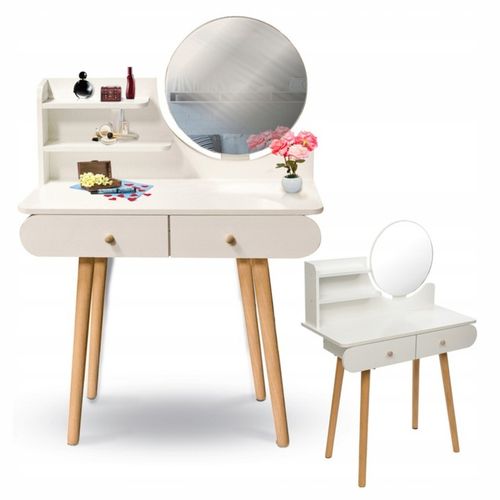 Toaletka z lustrem SCANDI kosmetyczna skandynawska biała na Arena.pl