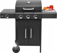 GRILL GAZOWY OGRODOWY 3+1 LUND 11,6 KW PALNIK BOCZNY CHROMOWANY RUSZT