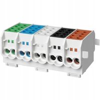 BLOK ROZDZIELCZY ODGAŁĘŹNY AL/CU BRH 5 BIEGUNOWY NA SZYNĘ TH35 100A