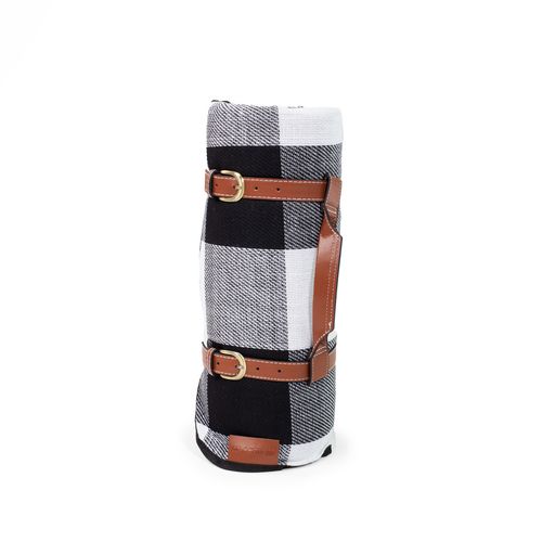 Koc Piknikowy Plażowy Z Izolacją 200X200 Cm - Czarno Biała Krata na Arena.pl