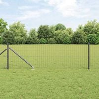 Ogrodzenie z słupkiem Szary 0,8 x 25 m Stal i PVC