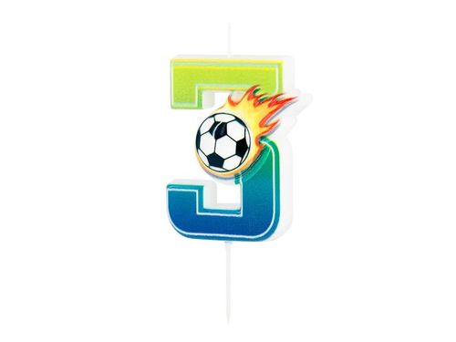 Świeczka urodzinowa z cyfrą "3", Piłka nożna na Arena.pl
