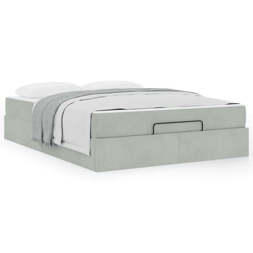 Ramka łóżka Jasnoszary 160 x 200 cm Aksamit na Arena.pl