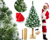 Gęsta CHOINKA sztuczna SOSNA DIAMENTOWA na PNIU 220 cm + 2xCZAPKA Piękna PL