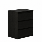 Szafka nocna czarna 60 cm z 3 szufladami komoda stolik loft