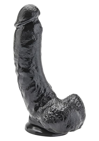 Dildo 8 inch with Balls Black zdjęcie 1
