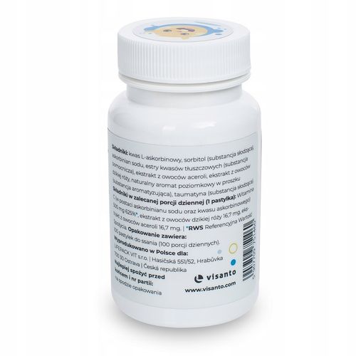 VISANTO Witamina C do ssania dla dzieci 100 tab na Arena.pl