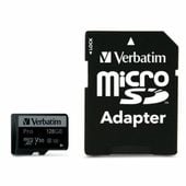 verbatim karta microsd 128gb + adapterpro u3 czarny/black 47044