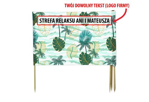 PARAWAN PLAŻOWY Palmy i fale z indywidualnym napisem 5 PANELI 62.5 na Arena.pl
