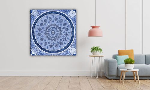 OBRAZ NA PŁÓTNIE 072 Niebieska mozaika 50x50cm na Arena.pl