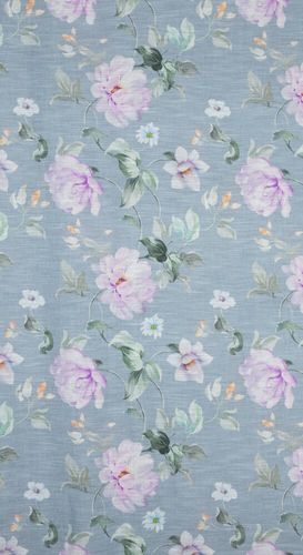 Zasłona gotowa na przelotkach FLORA 140x250 niebieska w kwiaty na Arena.pl