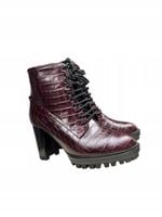 Botki damskie na obcasie HÓGL bordowe 0-18 7835 rozmiar 37.1/2