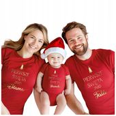 ŚWIĄTECZNE KOSZULKI DLA RODZINY 2+1 PIERWSZE ŚWIĘTA JAKO MAMA TATA