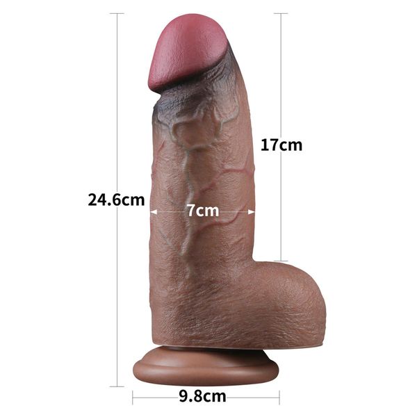 9.5"""" Dual Layered Silicone Cock Xxl zdjęcie 2