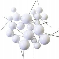 TOPPER NA TORT DEKORACJE URODZINY WESELE KULA NA PIKU KULKA BIAŁY 20x