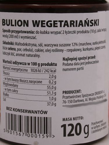 Bulion wegetariański - Drobdar - 120g na Arena.pl