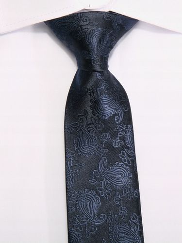 KRAWAT ŻAKARD GRANATOWY WZÓR [2005] na Arena.pl