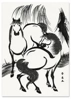 Plakat cyfrowy do wydruku japonia konie