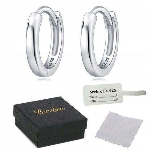 Kolczyki Srebrne PRÓBA 925 KOŁA OBRĘCZE SREBRO Proste KÓŁKA na Arena.pl