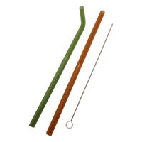 słomki rurki szklane z czyścikiem wielorazowe 2szt