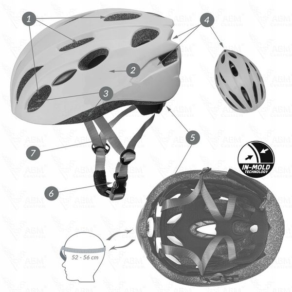 KASK ROWEROWY FROZEN 2 POLIKARBON IN MOLD 52-56 cm zdjęcie 13