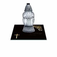 SZKLANA PODSTAWKA POD ZNICZE Z DEDYKACJĄ 25x25cm 489e