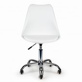 KRZESŁO OBROTOWE BIUROWE BIAŁE Z PODUSZKĄ WYSOKIE OPARCIE