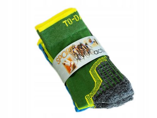 5x Kolorowe skarpetki trekkingowe sportowe super bawełna półfrotte 39-42 na Arena.pl