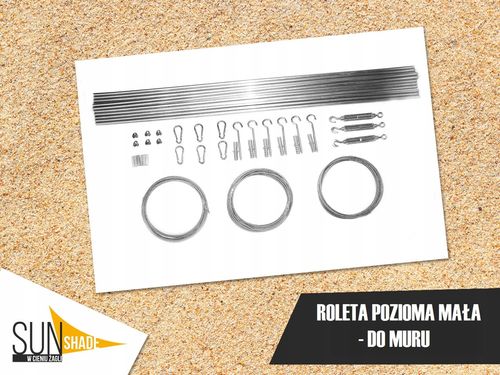 ZESTAW DO MONTAŻU ZEWNĘTRZNYCH ROLET RZYMSKICH POZIOMYCH DO MURU- MAŁY na Arena.pl