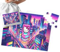 PUZZLE - HELLO KIT.TI KOTKI WZORY Z BAJEK PREZENT NA ŚWIĘTA 70el +WORECZEK
