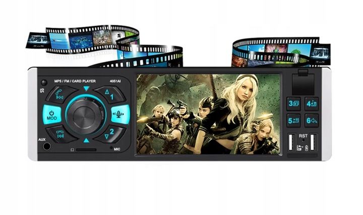 Radio Samochodowe 1DIN 4,1" BLUETOOTH USB AUX SD MIRROR LINK PILOT zdjęcie 16