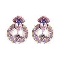 Kolczyki srebrne cyrkonie fioletowe sztyfty